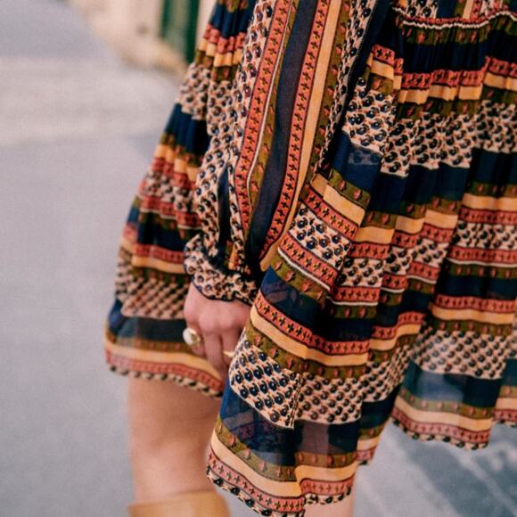 SEZANE Noeline Dress, Maya Print, Short, multicolor, size FR 40/US 8, EUC - Picture 9 of 9